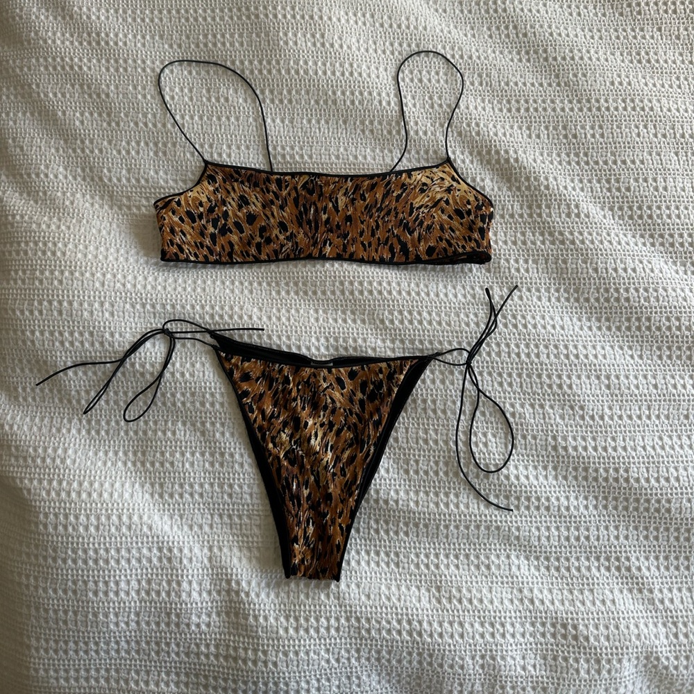 Tropic of C bikini set in Kingston Cat; C bralette size M and C bottom size L